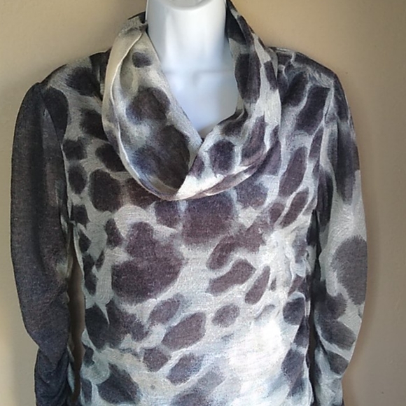 Saopaulo Rushed Animal Print sweater Cowl Neck - Picture 2 of 13